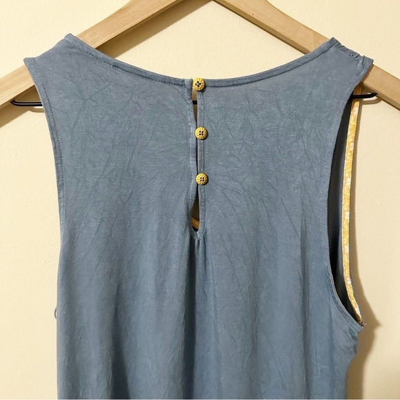 Matilda Jane Womens Blue Ruffle Tank Top Back Buttons Sz. Medium - Picture 8 of 8